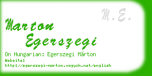 marton egerszegi business card